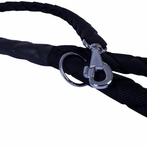 Doggie Dokumadan El Yapımı Örgülü Köpek Gezdirme Kayışı M-3x100cm Siyah - 2