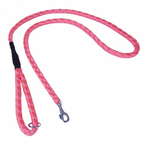 Doggie Dokumadan El Yapımı Örgülü Köpek Gezdirme Kayışı M-2x140cm Pembe*