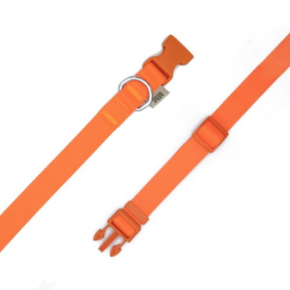 Doggie Ayarlanabilir Özellikli Dokumadan El Yapımı Köpek Boyun Tasması 2,5x40-50cm Turuncu