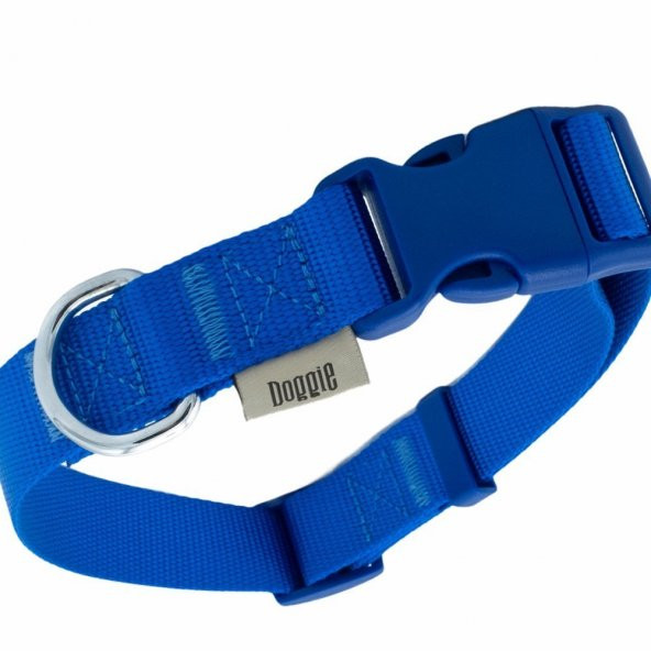 Doggie Ayarlanabilir Özellikli Dokumadan El Yapımı Köpek Boyun Tasması 2,5x40-50cm Royal Mavi - Resim 3