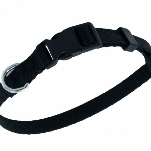 Doggie Ayarlanabilir Özellikli Dokumadan El Yapımı Köpek Boyun Tasması 1,5x25-40cm Siyah - Resim 3