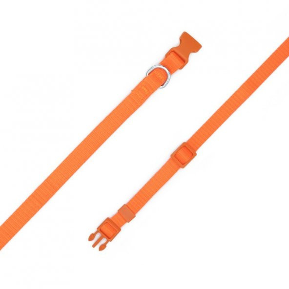 Doggie Ayarlanabilir Özellikli Dokumadan El Yapımı Köpek Boyun Tasması 1x20-30cm Turuncu