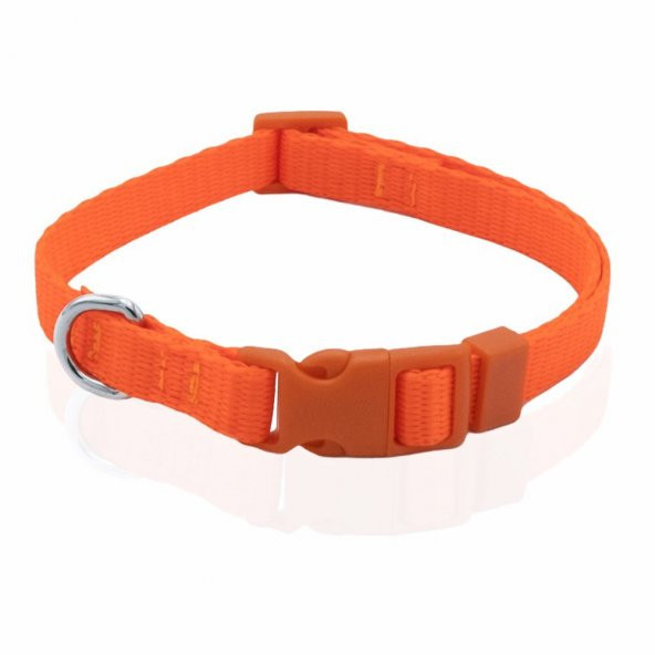 Doggie Ayarlanabilir Özellikli Dokumadan El Yapımı Köpek Boyun Tasması 1x20-30cm Turuncu - Resim 2