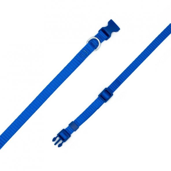 Doggie Ayarlanabilir Özellikli Dokumadan El Yapımı Köpek Boyun Tasması 1x20-30cm Royal Mavi