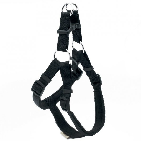 Doggie Polar Dokumadan El Yapımı Ronin Model Köpek Göğüs Tasması M-2x45-55cm Siyah