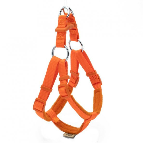 Doggie Polar Dokumadan El Yapımı Ronin Model Köpek Göğüs Tasması S-1,5x40-45cm Turuncu