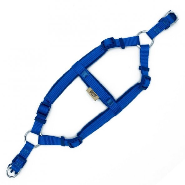 Doggie Polar Dokumadan El Yapımı Ronin Model Köpek Göğüs Tasması XS-1,5x35-45cm Royal Mavi - 2
