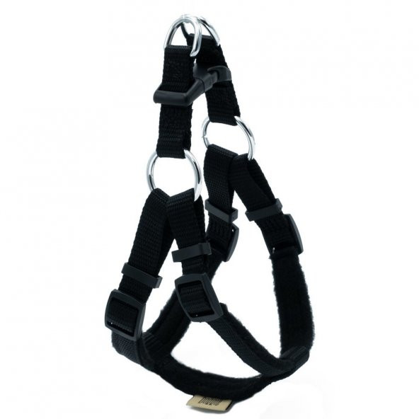 Doggie Polar Dokumadan El Yapımı Ronin Model Köpek Göğüs Tasması XS-1,5x35-45cm Siyah