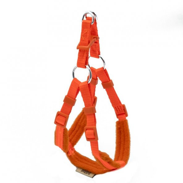 Doggie Polar Dokumadan El Yapımı Ronin Model Köpek Göğüs Tasması XXS-1x30-35cm Turuncu