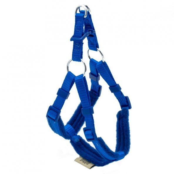 Doggie Polar Dokumadan El Yapımı Ronin Model Köpek Göğüs Tasması XXS-1x30-35cm Royal Mavi
