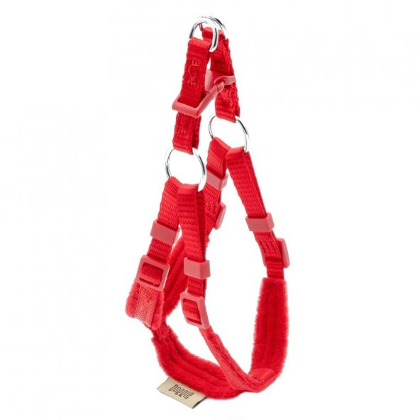 Doggie Polar Dokumadan El Yapımı Ronin Model Köpek Göğüs Tasması XXS-1x30-35cm Kırmızı