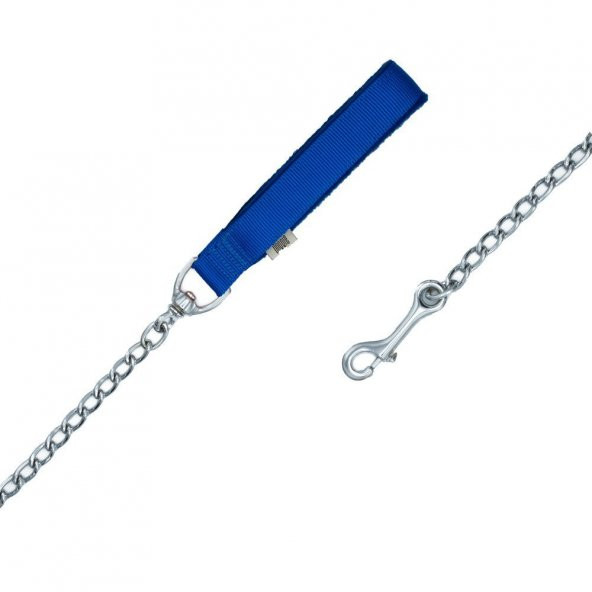 Doggie Polar Dokumadan El Yapımı Zincirli Köpek Gezdirme Kayışı 4,5x80cm Royal Mavi - Resim 2