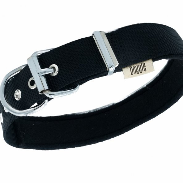 Doggie Polar Dokumadan El Yapımı Köpek Boyun Tasması 3x47-55cm Siyah - 2