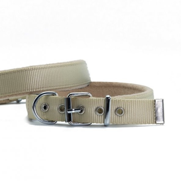 Doggie Polar Dokumadan El Yapımı Köpek Boyun Tasması 2,5x37-45cm K.Haki/