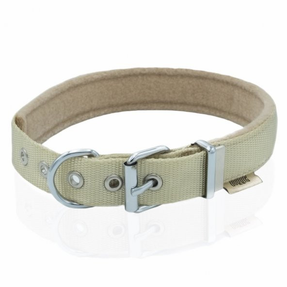 Doggie Polar Dokumadan El Yapımı Köpek Boyun Tasması 2,5x37-45cm K.Haki/ - 3