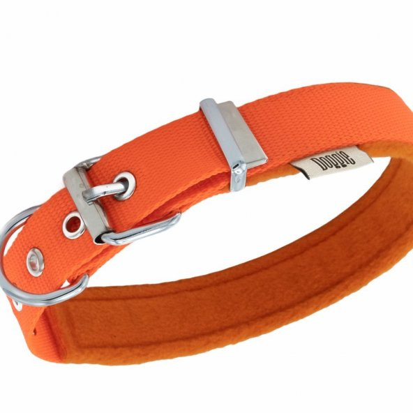 Doggie Polar Dokumadan El Yapımı Köpek Boyun Tasması 2,5x37-45cm Turuncu - Resim 2