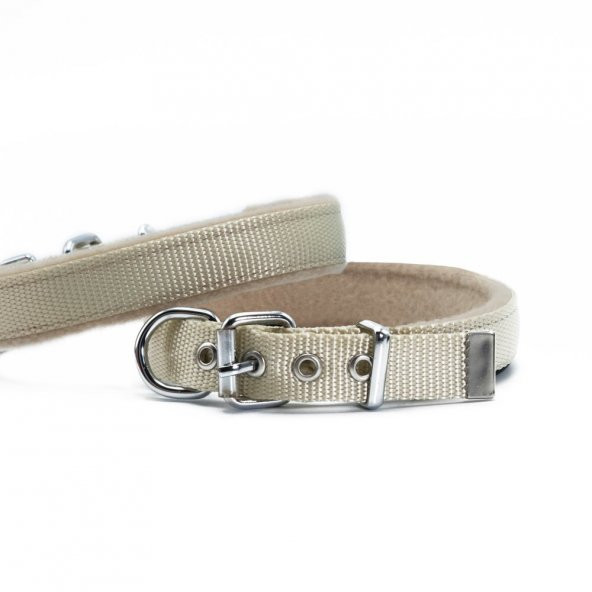 Doggie Polar Dokumadan El Yapımı Köpek Boyun Tasması 2x35-40cm K.Haki/
