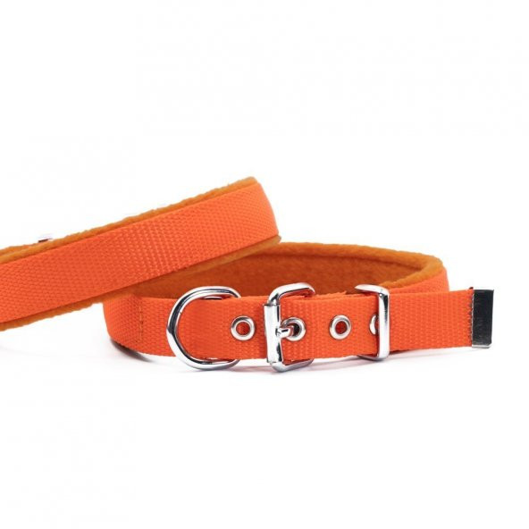 Doggie Polar Dokumadan El Yapımı Köpek Boyun Tasması 2x35-40cm Turuncu