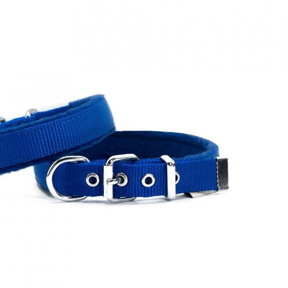 Doggie Polar Dokumadan El Yapımı Köpek Boyun Tasması 2x30-35cm Royal Mavi