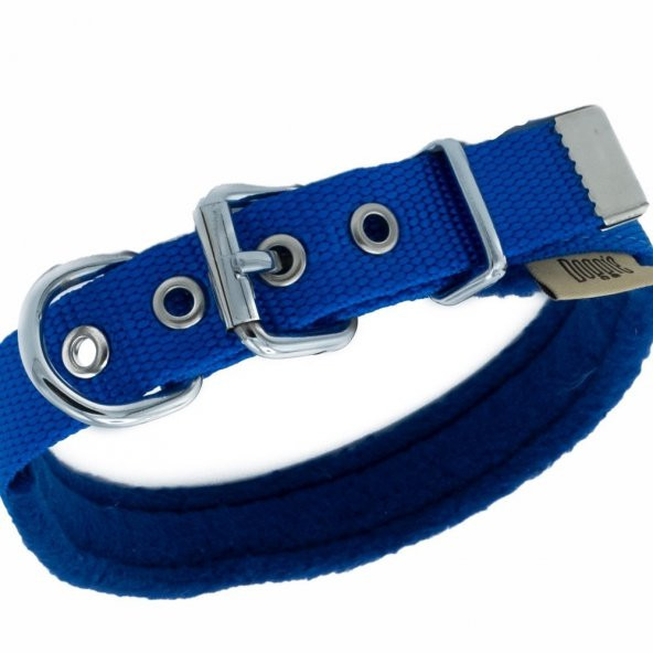 Doggie Polar Dokumadan El Yapımı Köpek Boyun Tasması 2x30-35cm Royal Mavi - 2