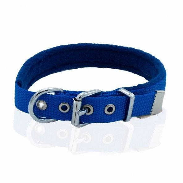 Doggie Polar Dokumadan El Yapımı Köpek Boyun Tasması 2x30-35cm Royal Mavi - 3
