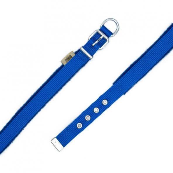 Doggie Polar Dokumadan El Yapımı Köpek Boyun Tasması 2x30-35cm Royal Mavi - 4