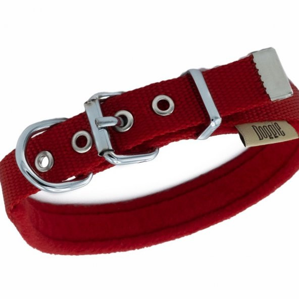 Doggie Polar Dokumadan El Yapımı Köpek Boyun Tasması 2x30-35cm Kırmızı - 2