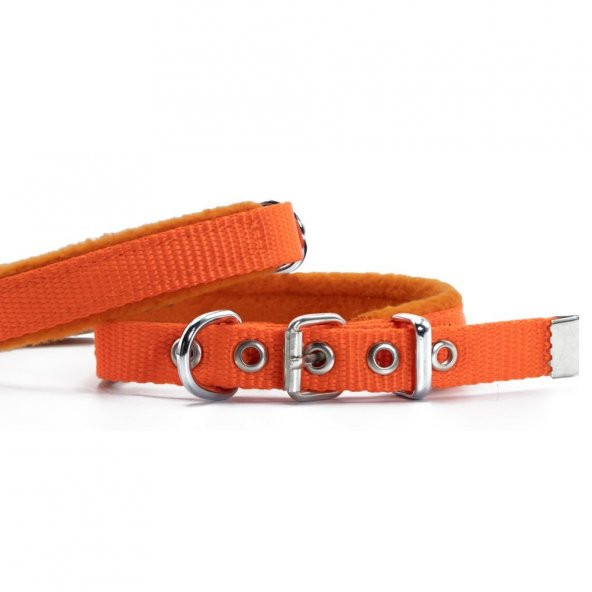 Doggie Polar Dokumadan El Yapımı Köpek Boyun Tasması 1,5x25-30cm Turuncu/