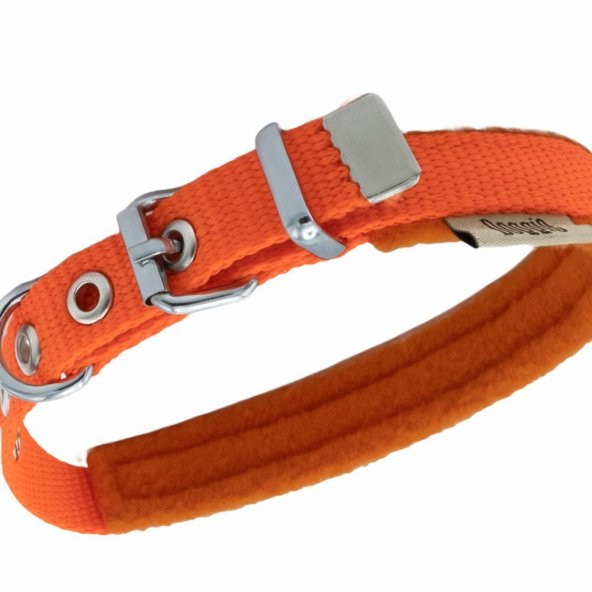 Doggie Polar Dokumadan El Yapımı Köpek Boyun Tasması 1,5x25-30cm Turuncu/ - 2