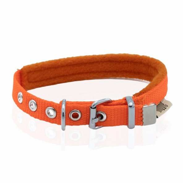 Doggie Polar Dokumadan El Yapımı Köpek Boyun Tasması 1,5x25-30cm Turuncu/ - 3