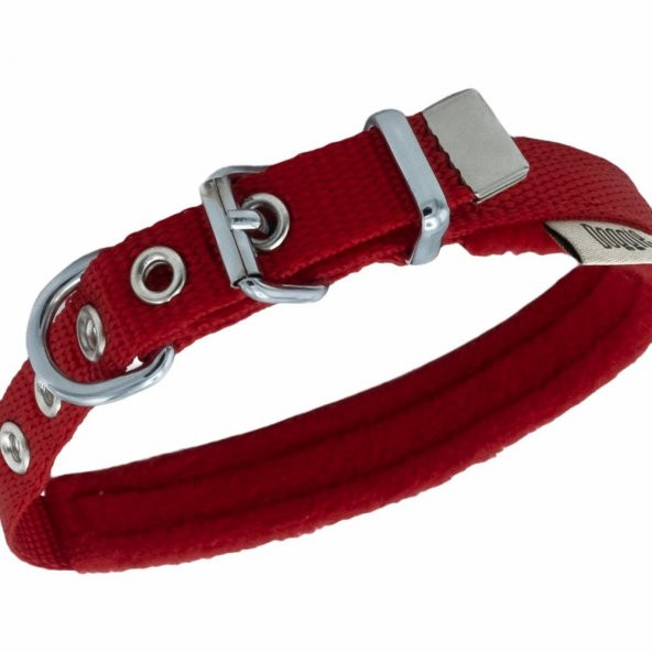 Doggie Polar Dokumadan El Yapımı Köpek Boyun Tasması 1,5x25-30cm Kırmızı/ - 2