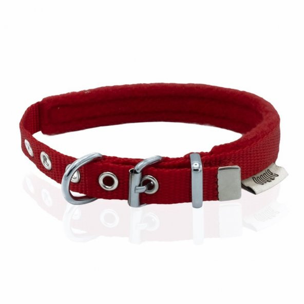 Doggie Polar Dokumadan El Yapımı Köpek Boyun Tasması 1,5x25-30cm Kırmızı/ - 3