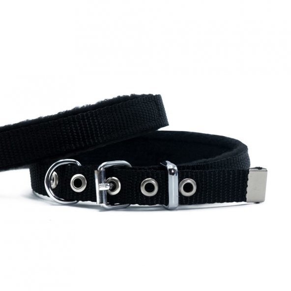 Doggie Polar Dokumadan El Yapımı Köpek Boyun Tasması 1,5x25-30cm Siyah
