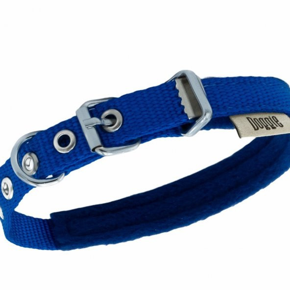Doggie Polar Dokumadan El Yapımı Köpek Boyun Tasması 1,5x20-25cm Royal Mavi - 2