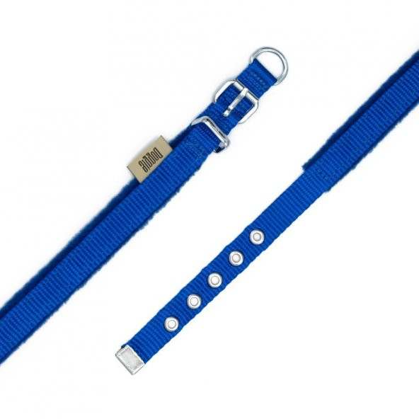 Doggie Polar Dokumadan El Yapımı Köpek Boyun Tasması 1,5x20-25cm Royal Mavi - 4
