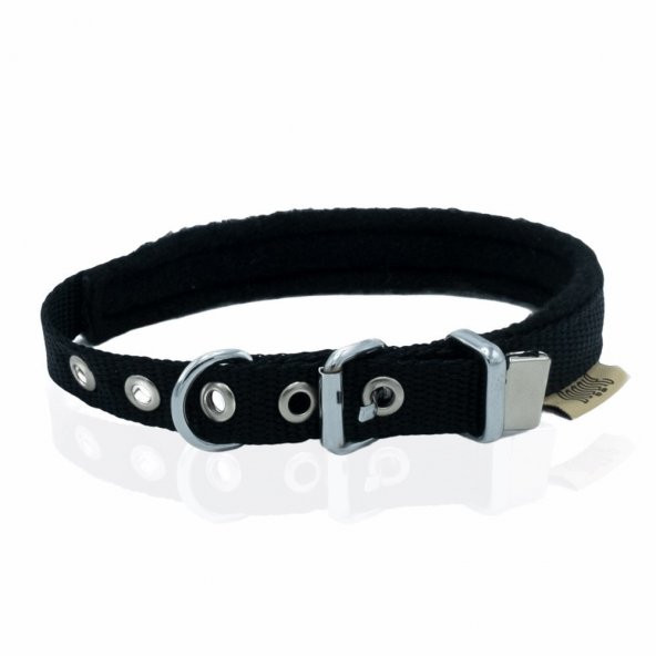Doggie Polar Dokumadan El Yapımı Köpek Boyun Tasması 1,5x20-25cm Siyah - 3