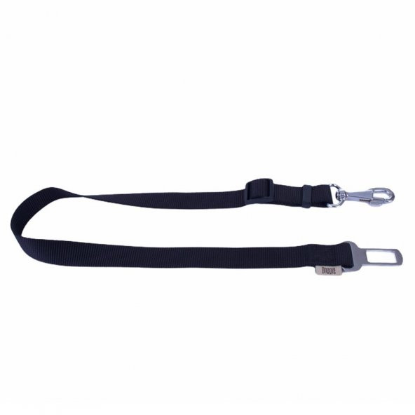 Doggie Dokumadan El Yapımı Köpek İçin Emniyet Kemerli Bağlantı Aparatı 2,5x50-80cm Siyah
