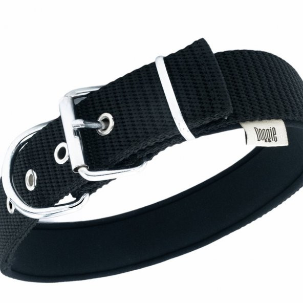Doggie Elit Dokumadan El Yapımı Köpek Boyun Tasması 4x52-60cm Siyah - 2