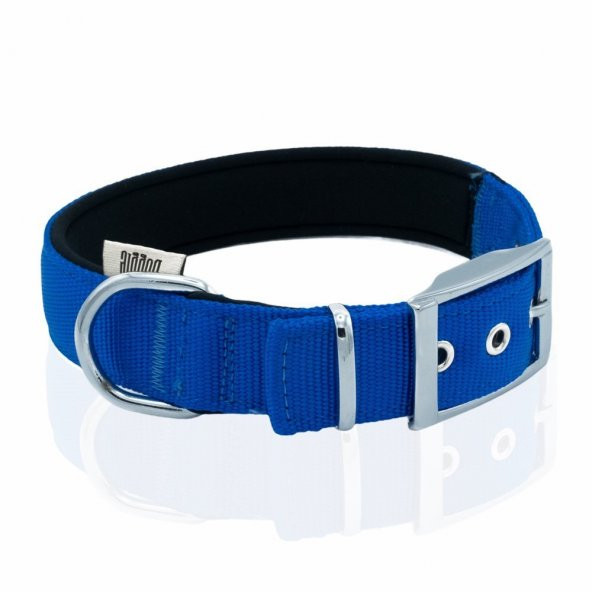 Doggie Elit Dokumadan El Yapımı Köpek Boyun Tasması 3x47-55cm Royal Mavi - Resim 3