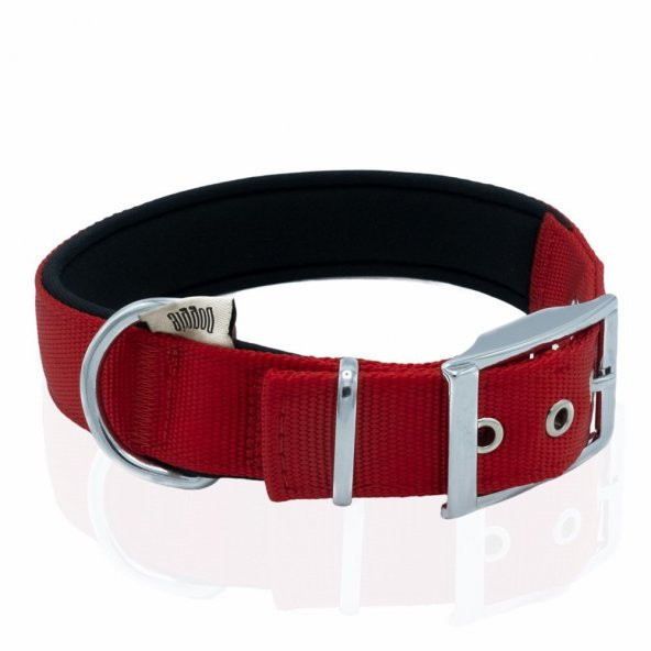 Doggie Elit Dokumadan El Yapımı Köpek Boyun Tasması 3x42-50cm Kırmızı - Resim 3