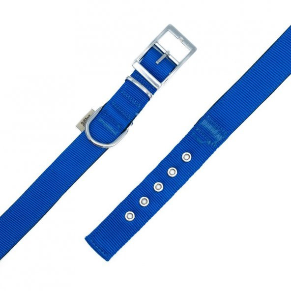 Doggie Elit Dokumadan El Yapımı Köpek Boyun Tasması 2,5x37-45cm Royal Mavi - 2