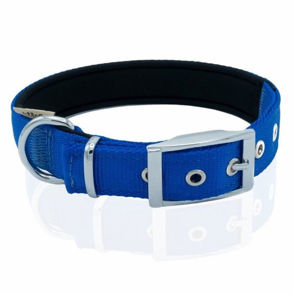 Doggie Elit Dokumadan El Yapımı Köpek Boyun Tasması 2,5x37-45cm Royal Mavi - 3