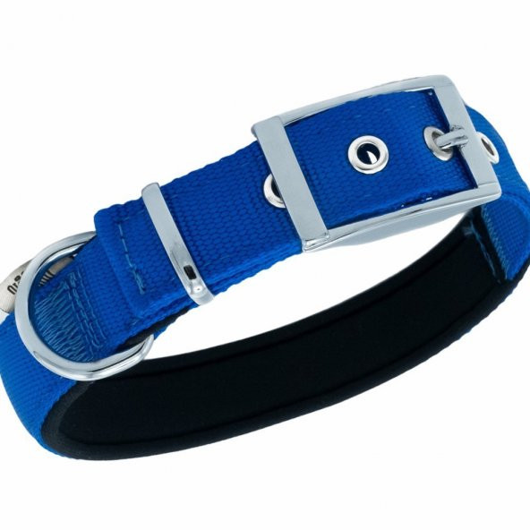 Doggie Elit Dokumadan El Yapımı Köpek Boyun Tasması 2,5x37-45cm Royal Mavi - 4