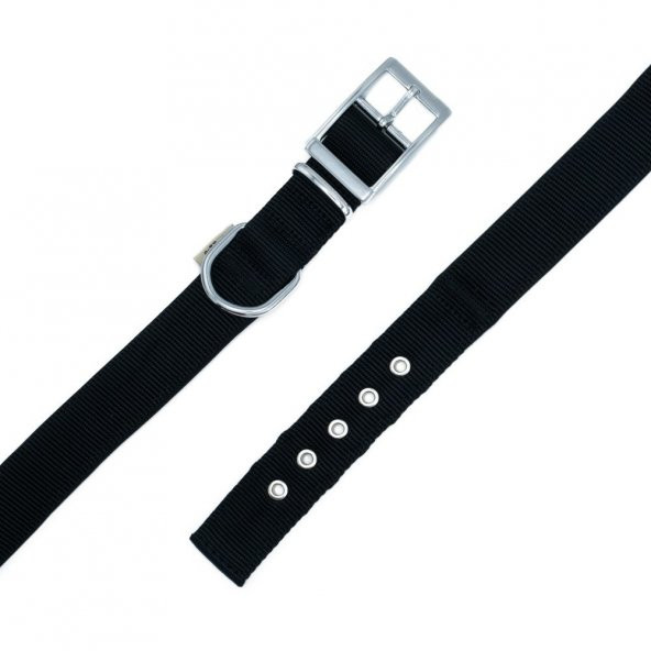 Doggie Elit Dokumadan El Yapımı Köpek Boyun Tasması 2,5x37-45cm Siyah - 2