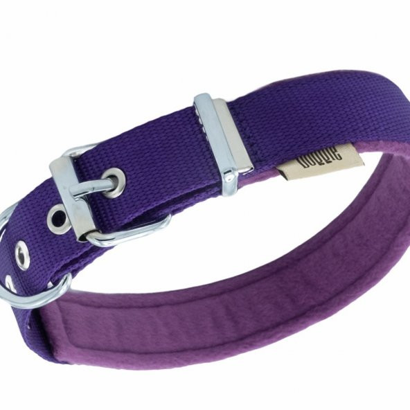 Doggie Polar Dokumadan El Yapımı Köpek Boyun Tasması 2,5x37-45cm Mor - 2
