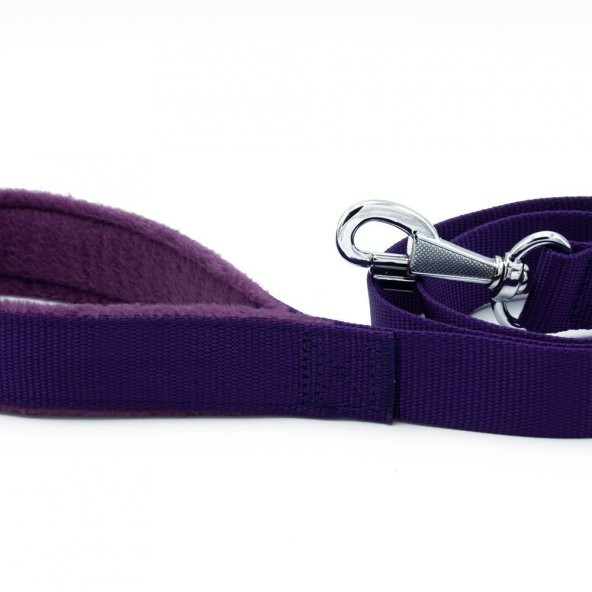 Doggie Polar Dokumadan El Yapımı Köpek Gezdirme Kayışı 3x100cm Mor - Resim 3