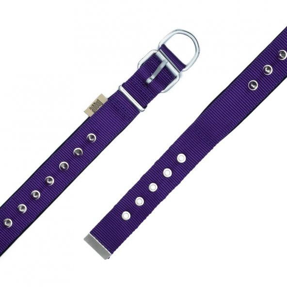 Doggie Konforlu Dokumadan El Yapımı Çivili Köpek Boyun Tasması 3x42-50cm Mor/ - 4
