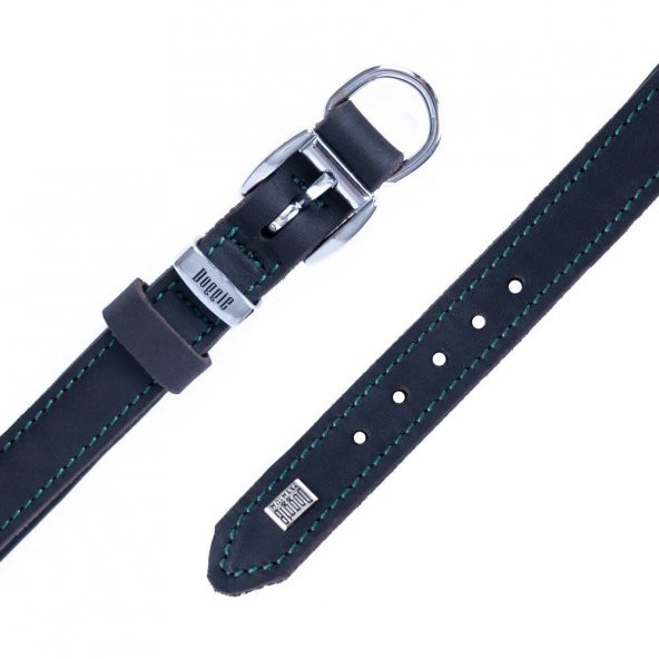 Doggie Yağlı Gerçek Deriden El Yapımı Köpek Boyun Tasması 2x35-40cm Yağ Yeşili/ - 2