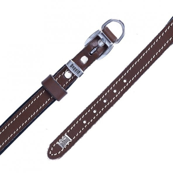 Doggie Fırstclass Gerçek Deriden El Yapımı Köpek Boyun Tasması 1,5x25-30cm Kahverengi/ - 3