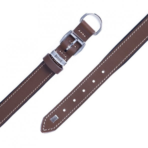 Doggie Konforlu Gerçek Deriden El Yapımı Köpek Boyun Tasması 2,5x37-45cm Kahverengi* - 4